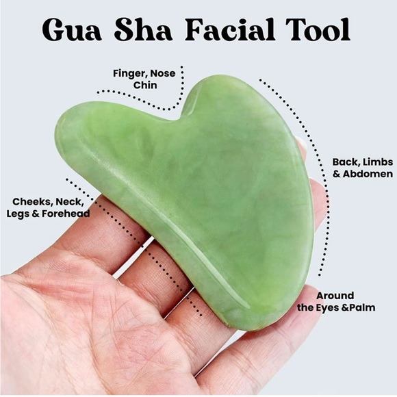 ROSELYNBOUTIQUE Jade Face Roller- Gua Sha Facial Tools. (Green w Jade Roller) - Picture 8 of 12